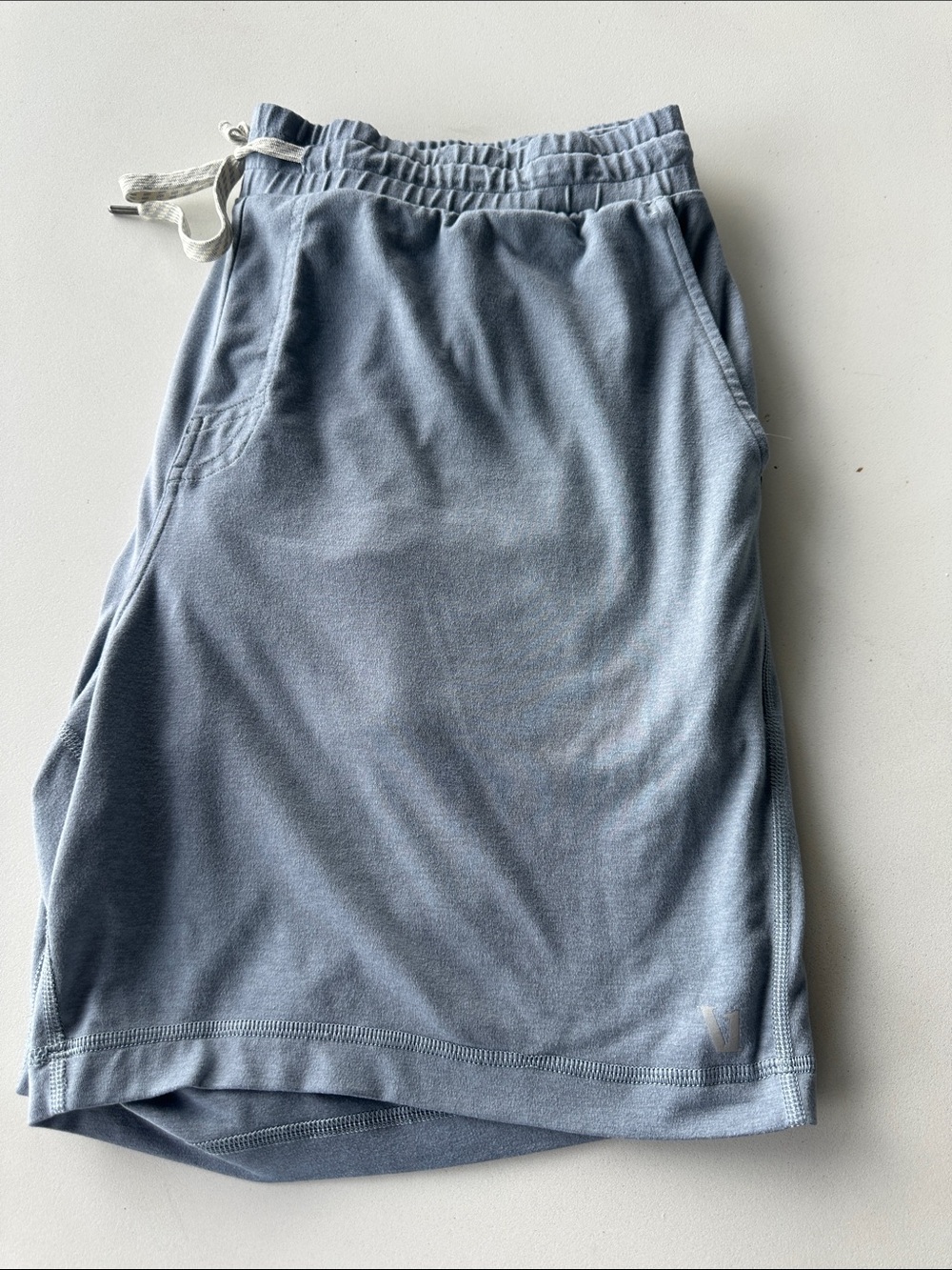 Men's Vuori Athletic Drawstring Shorts in Dusty Blue